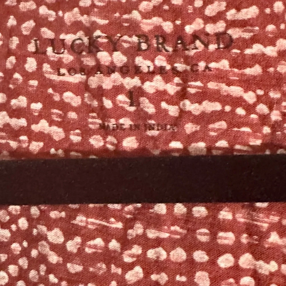 Lucky Brand Red and Cream 3/4 Sleeve Top - Picture 3 of 3
